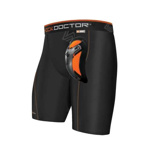 Shock Doctor 337 Ultra Pro Compression Short with Ultra Carbon Flexcup - Black - HIT a Double