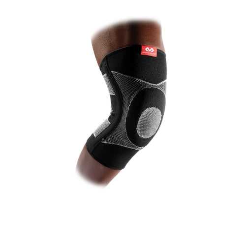 McDavid MD5116 Knee Sleeve Adult Way Elastic with Gel Buttress and Stays - Dark Gray White - HIT a Double