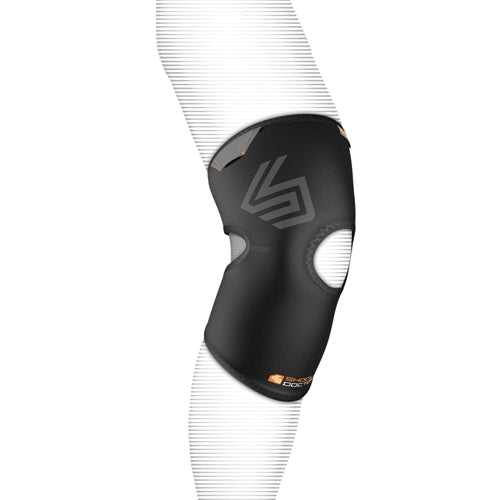 Shock Doctor 865 Knee Compression Sleeve with Open Patella Coverage Adult - Black - HIT a Double