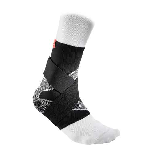 McDavid MD5122 Ankle Sleeve Adult Way Elastic with Figure 8 Straps - Black - HIT a Double