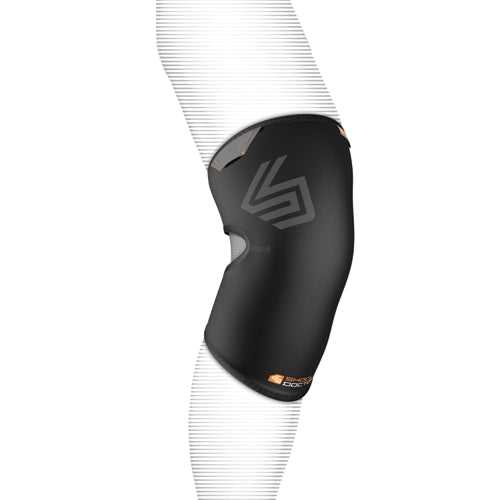 Shock Doctor 864 Knee Compression Sleeve with Closed Patella Coverage Adult - Black - HIT a Double