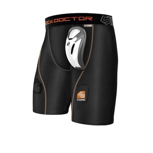 Shock Doctor 362 Core Compression Hockey Short with Bioflex Cup - Black - HIT a Double