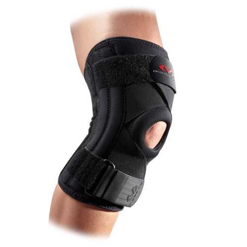 McDavid MD425 Knee Support with Stays and Cross Straps Adult - Black - HIT a Double