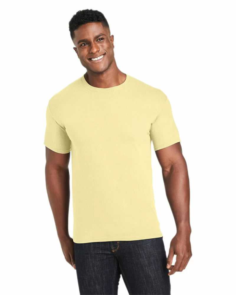 Hanes 42TB Perfect-T Triblend T-Shirt - Lemon Meringue Heather - HIT a Double - 1