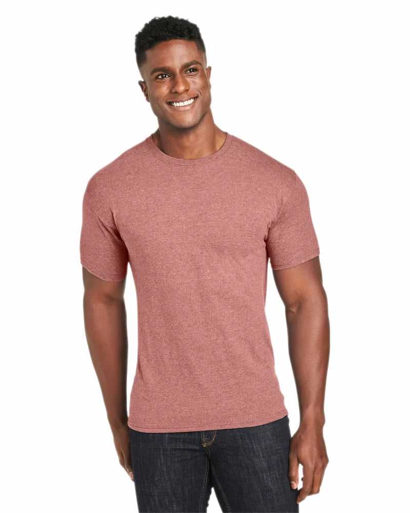 Hanes 42TB Perfect-T Triblend T-Shirt - Mauve Heather - HIT a Double - 1