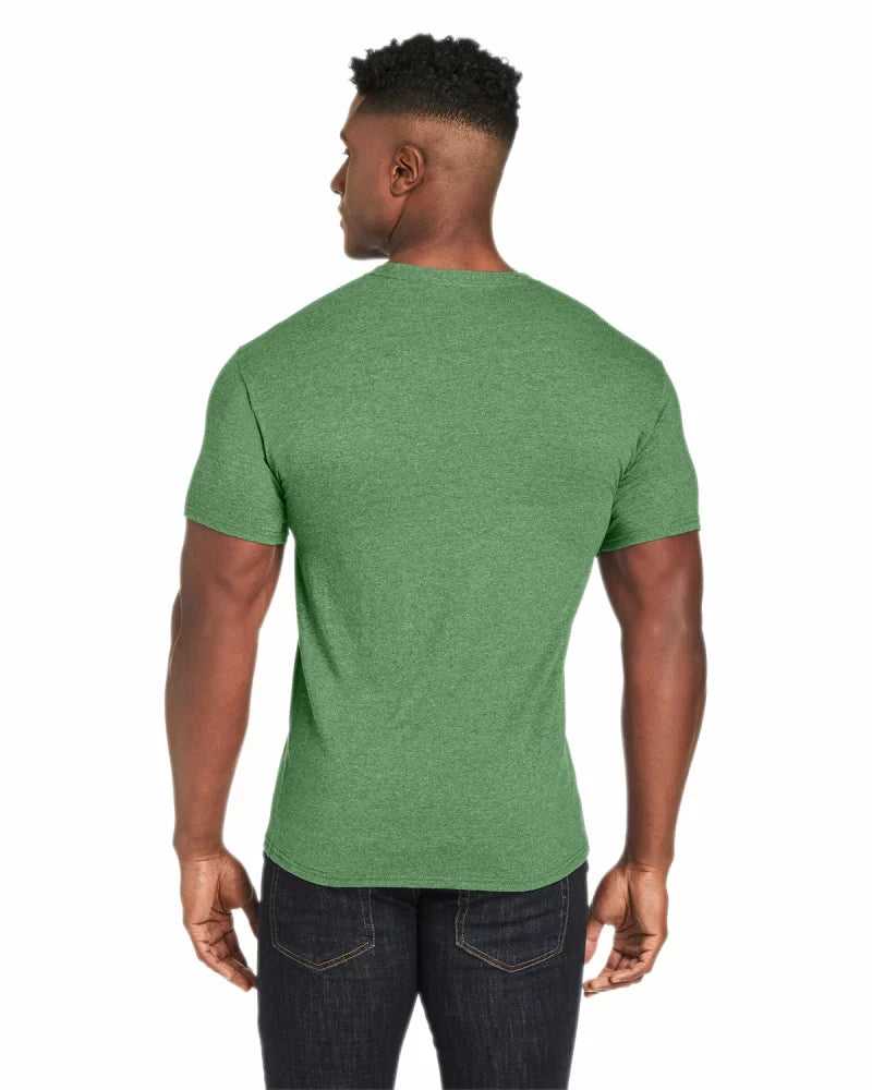 Hanes 42TB Perfect-T Triblend T-Shirt - True Green Heather - HIT a Double - 3