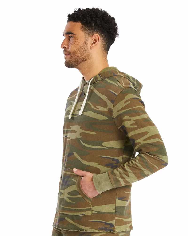 Alternative 8629 School Yard Mineral Wash French Terry Hooded Sweatshirt - Camo New - HIT a Double