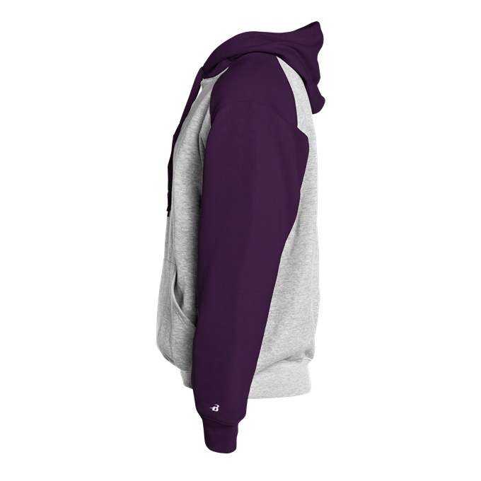Badger Sport 1249 Athletic Fleece Sport Hoodie - Oxford Purple - HIT a Double - 2