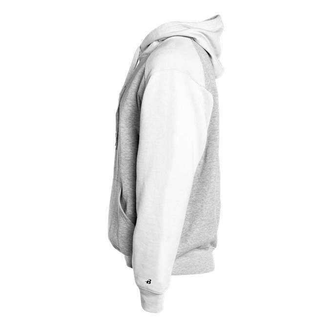 Badger Sport 1249 Athletic Fleece Sport Hoodie - Oxford White - HIT a Double - 2
