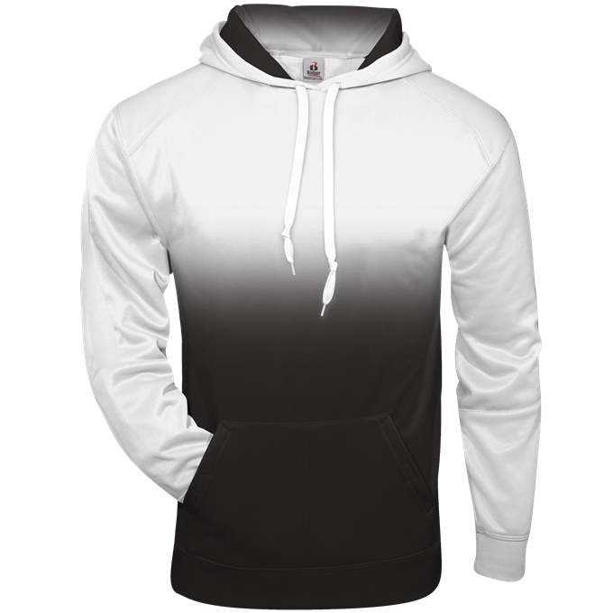 Badger Sport 2403 Ombre Youth Hoodie - White Black - HIT a Double - 1
