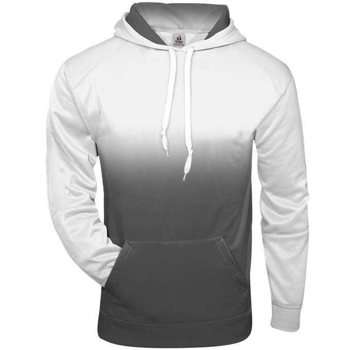 Badger Sport 2403 Ombre Youth Hoodie - White Graphite - HIT a Double - 1