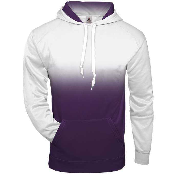 Badger Sport 2403 Ombre Youth Hoodie - White Purple - HIT a Double - 1