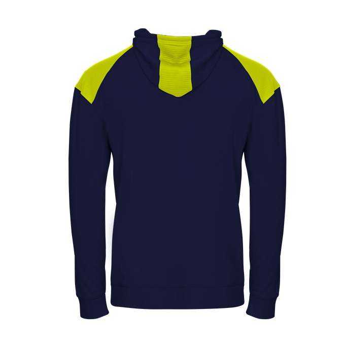 Badger Sport 1440 Breakout Performance Fleece Hoodie - Navy Safety Yellow - HIT a Double - 3