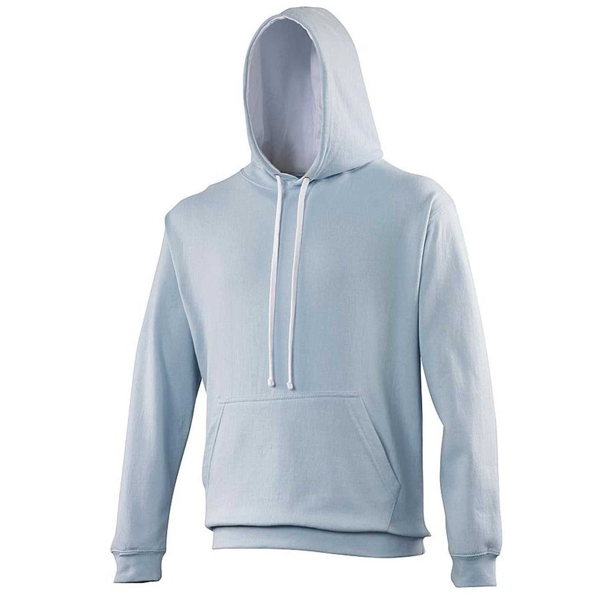 Just Hoods JHA003 Varsity Contrast Hoodie - Sky Blue Arctic White - HIT a Double
