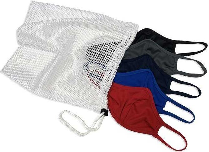 Badger Sport 1935 B-Core 5 Pk Face Guard with Machine-Washable Mesh Laundry Bag - Dark Multi - HIT a Double - 1