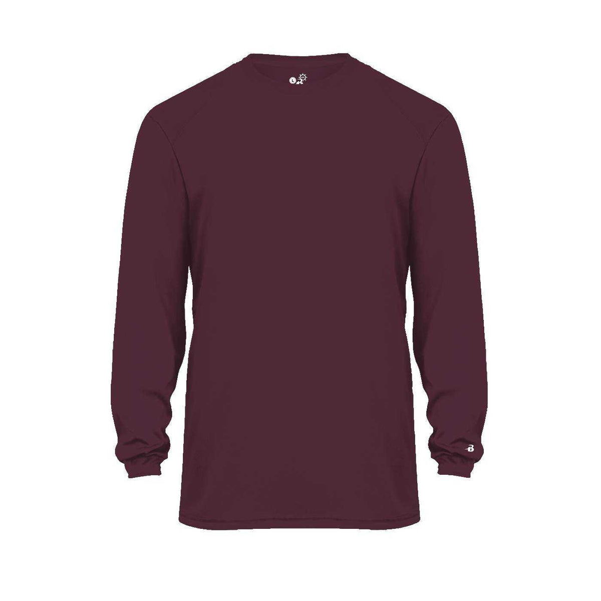 Badger Sport 2004 Ultimate Softlock Youth Long Sleeve Tee - Maroon - HIT a Double - 1