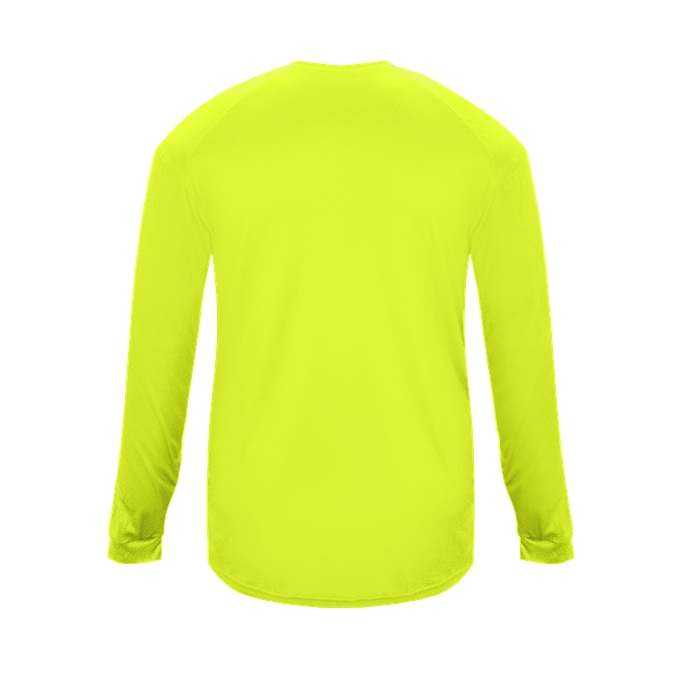 Badger Sport 2004 Ultimate Softlock Youth Long Sleeve Tee - Safety Yellow - HIT a Double - 3