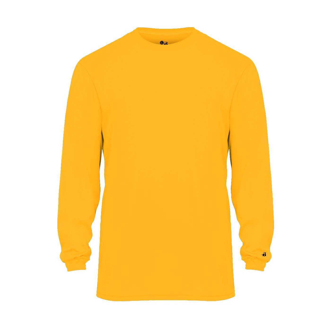 Badger Sport 2104 Youth B-Core Long Sleeve Tee - Gold - HIT a Double - 1