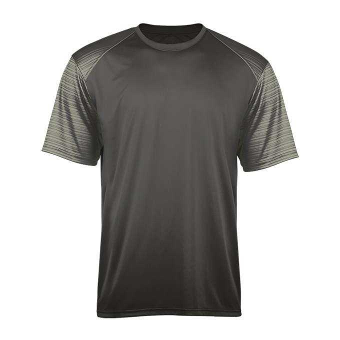 Badger Sport 2125 Sport Stripe Youth Tee - Graphite Graphite Striped - HIT a Double - 1