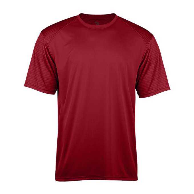 Badger Sport 2125 Sport Stripe Youth Tee - Red Red Striped - HIT a Double - 1