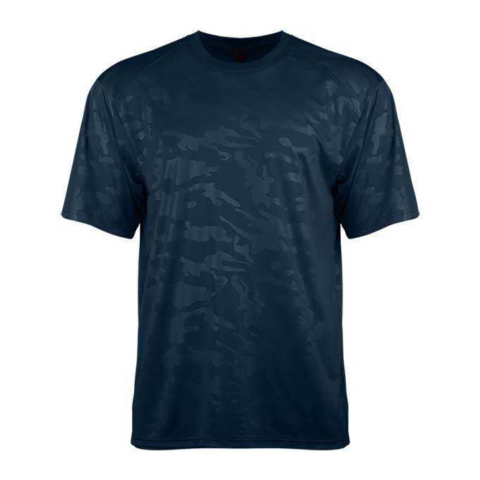 Badger Sport 2139 MonoCam Embossed Youth Tee - Navy - HIT a Double - 1