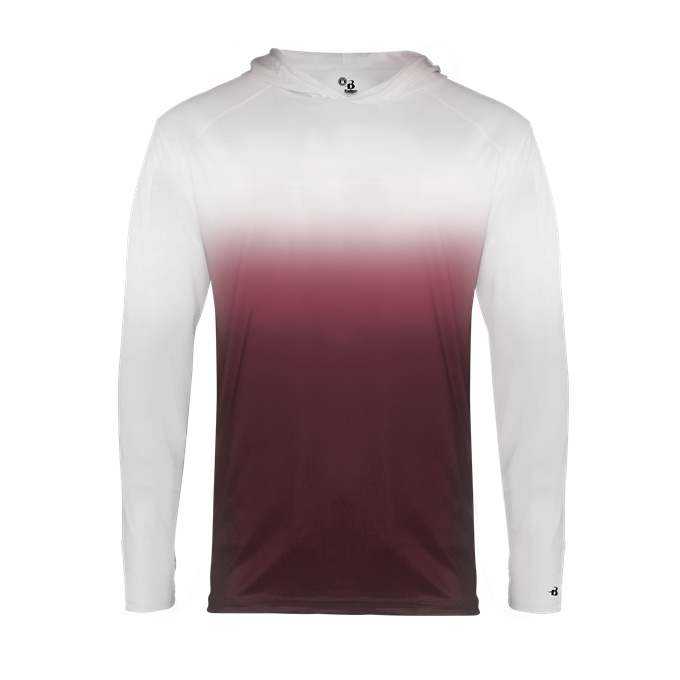 Badger Sport 2205 Ombre Youth Hoodie Tee - Maroon Ombre - HIT a Double - 1