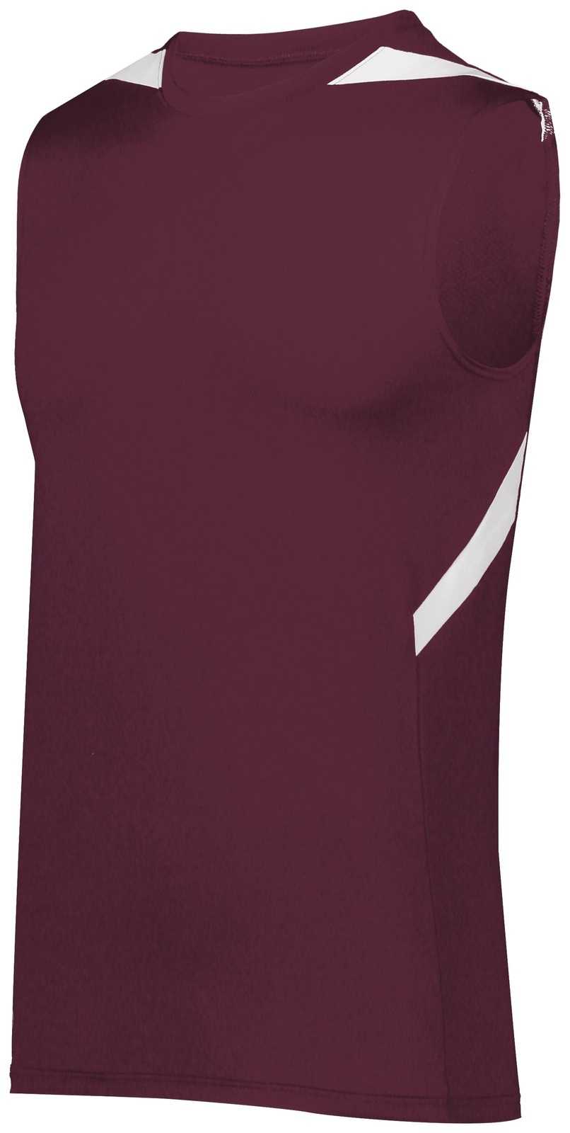 Holloway 221037 Pr Max Compression Jersey - Maroon White - HIT a Double