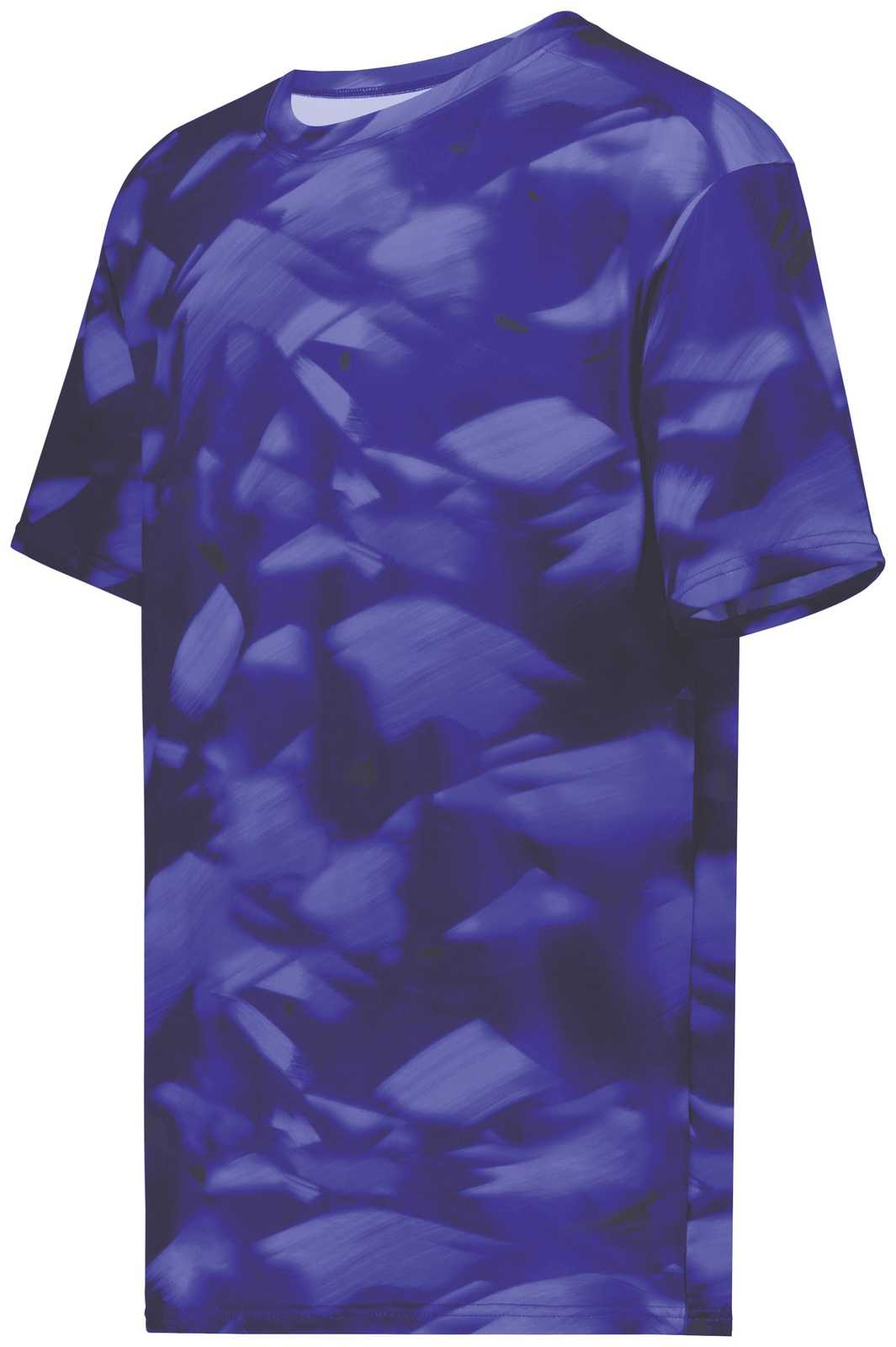 Holloway 222596 Stock Cotton Touch Poly Tee - Purple Glacier Print - HIT a Double