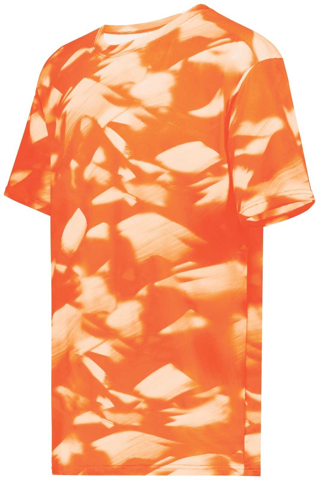 Holloway 222696 Youth Stock Cotton Touch Poly Tee - Orange Glacier Print - HIT a Double