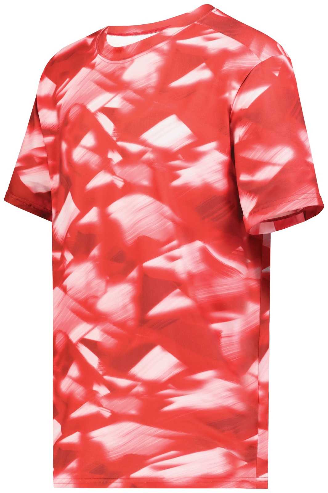 Holloway 222596 Stock Cotton Touch Poly Tee - Glacier Scarlet - HIT a Double