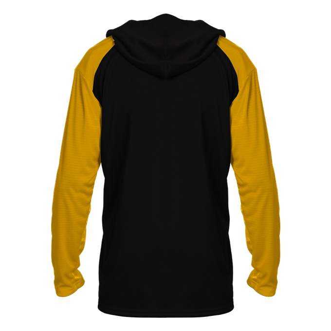 Badger Sport 4235 Breakout Adult Hoodie Tee - Black Gold - HIT a Double - 3