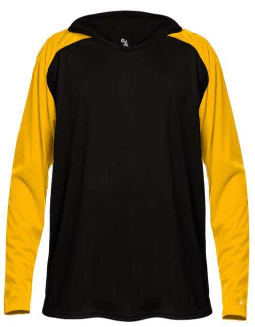 Badger Sport 2235 Breakout Youth Hoodie Tee - Black Gold - HIT a Double - 1