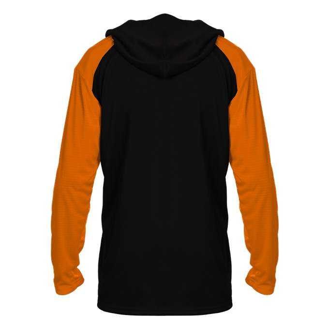 Badger Sport 4235 Breakout Adult Hoodie Tee - Black Safety Orange - HIT a Double - 3