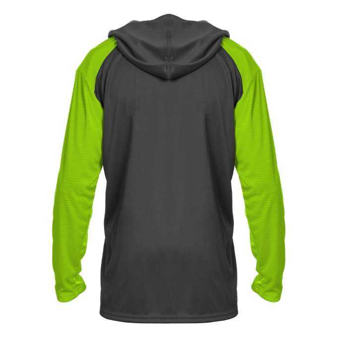 Badger Sport 2235 Breakout Youth Hoodie Tee - Graphite Lime - HIT a Double - 3