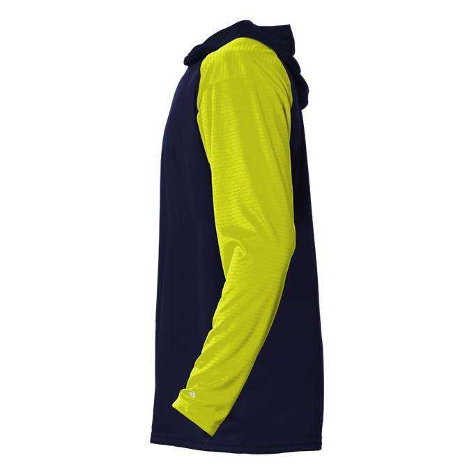 Badger Sport 2235 Breakout Youth Hoodie Tee - Navy Safety Yellow - HIT a Double - 2