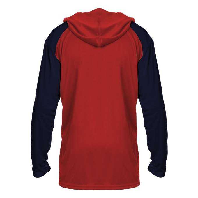 Badger Sport 4235 Breakout Adult Hoodie Tee - Red Navy - HIT a Double - 3