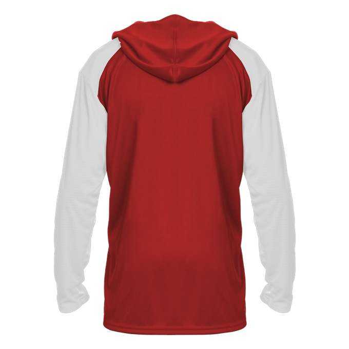 Badger Sport 2235 Breakout Youth Hoodie Tee - Red White - HIT a Double - 3