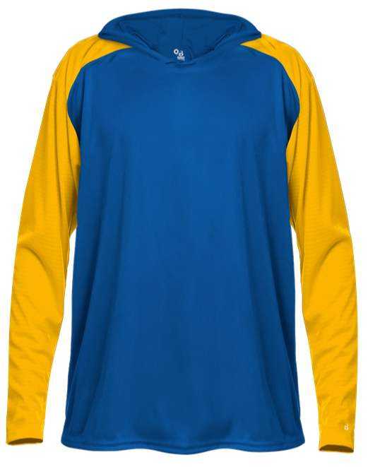 Badger Sport 4235 Breakout Adult Hoodie Tee - Royal Gold - HIT a Double - 1