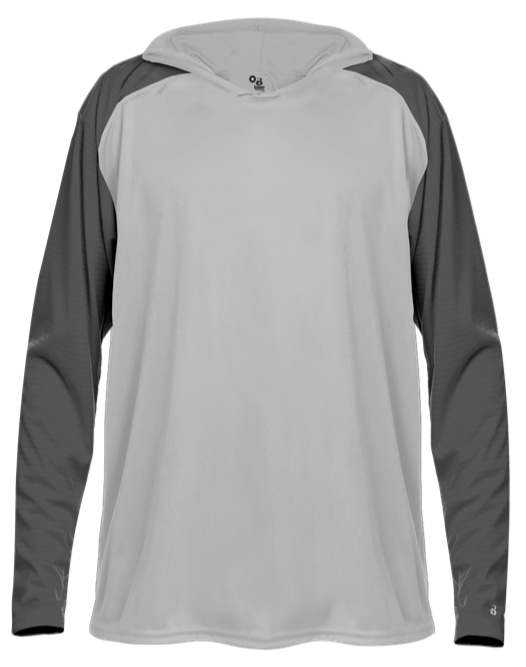 Badger Sport 2235 Breakout Youth Hoodie Tee - Silver Graphite - HIT a Double - 1