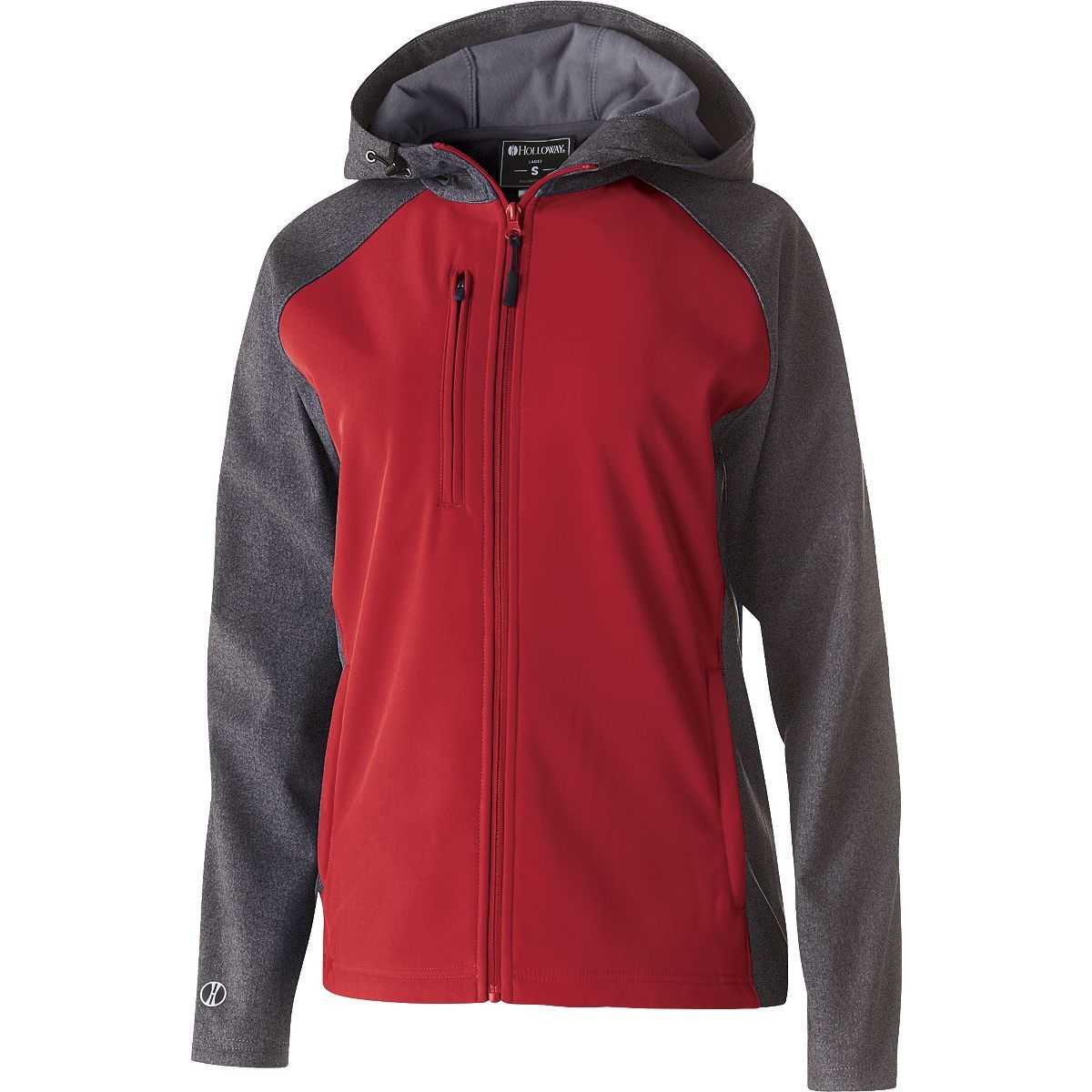 Holloway 229357 Ladies&#39; Raider Softshell Jacket - Carbon Print Scarlet - HIT a Double