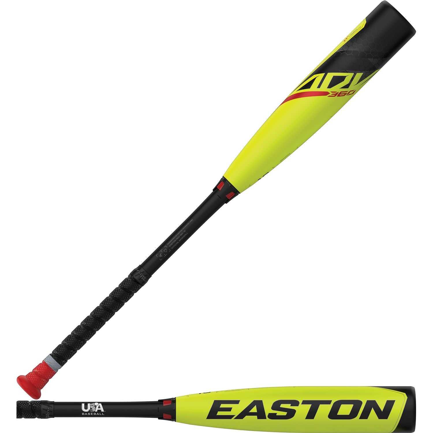 Easton 2023 ADV 360 (-10) USA Approved Bat 2 5/8" - Black White - HIT a Double