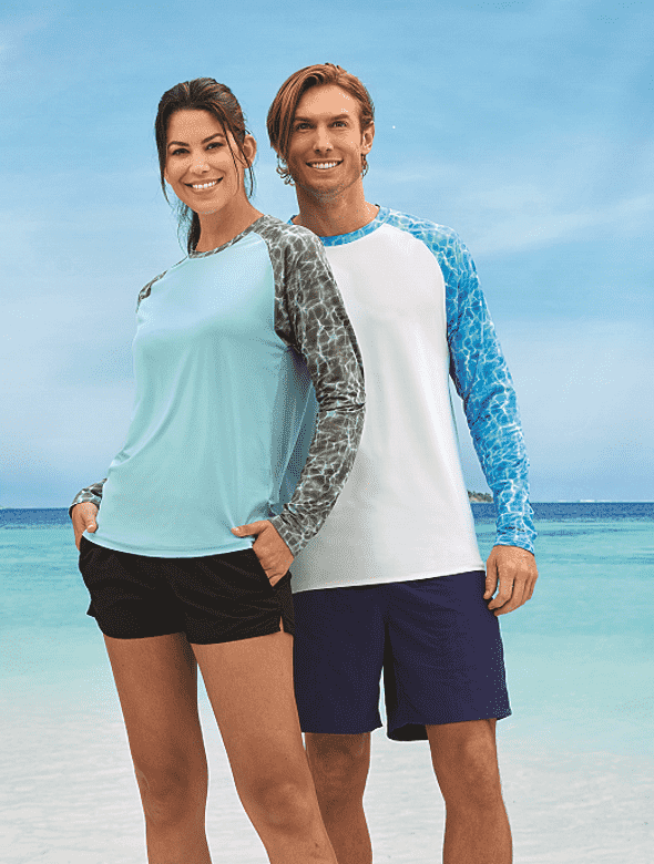 Paragon 231 Panama Adult Long Sleeve Performance Tee - Blue Water - HIT a Double