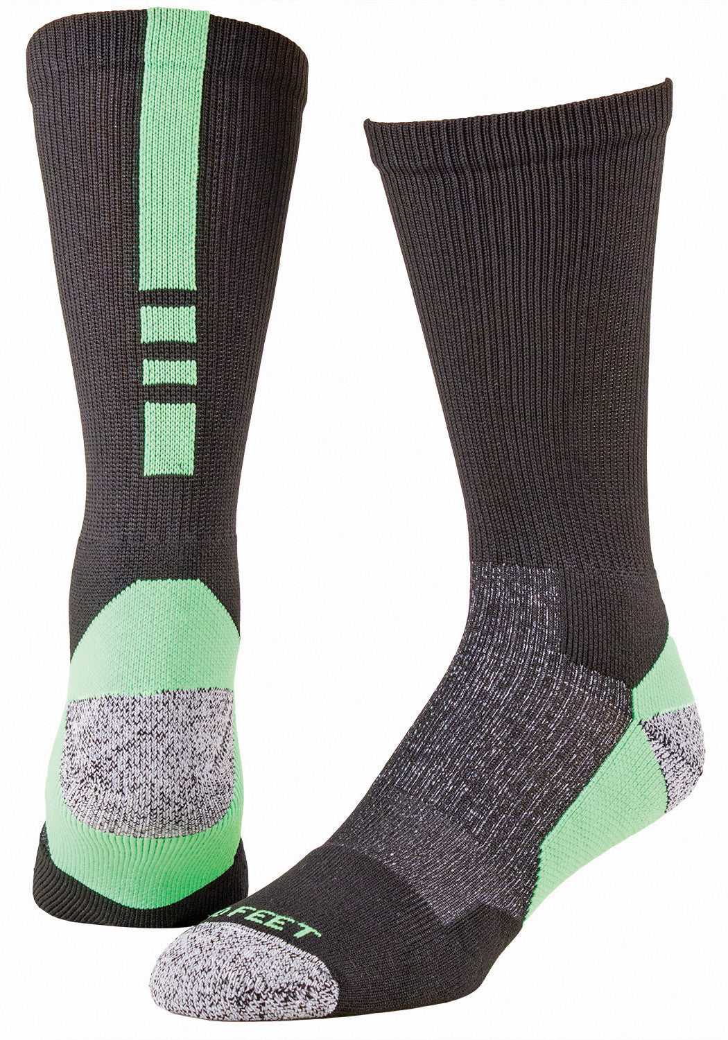 Pro Feet 238 Pro Feet Performance Shooter 2.0 Socks - Black Neon Green - HIT a Double