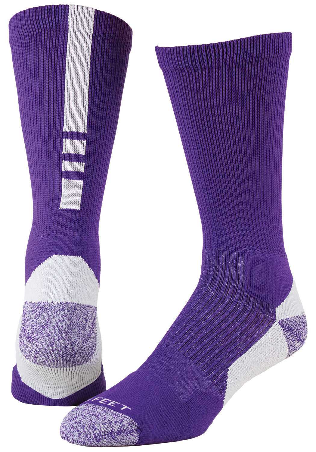 Pro Feet 238 Pro Feet Performance Shooter 2.0 Crew Socks - Purple White - HIT a Double