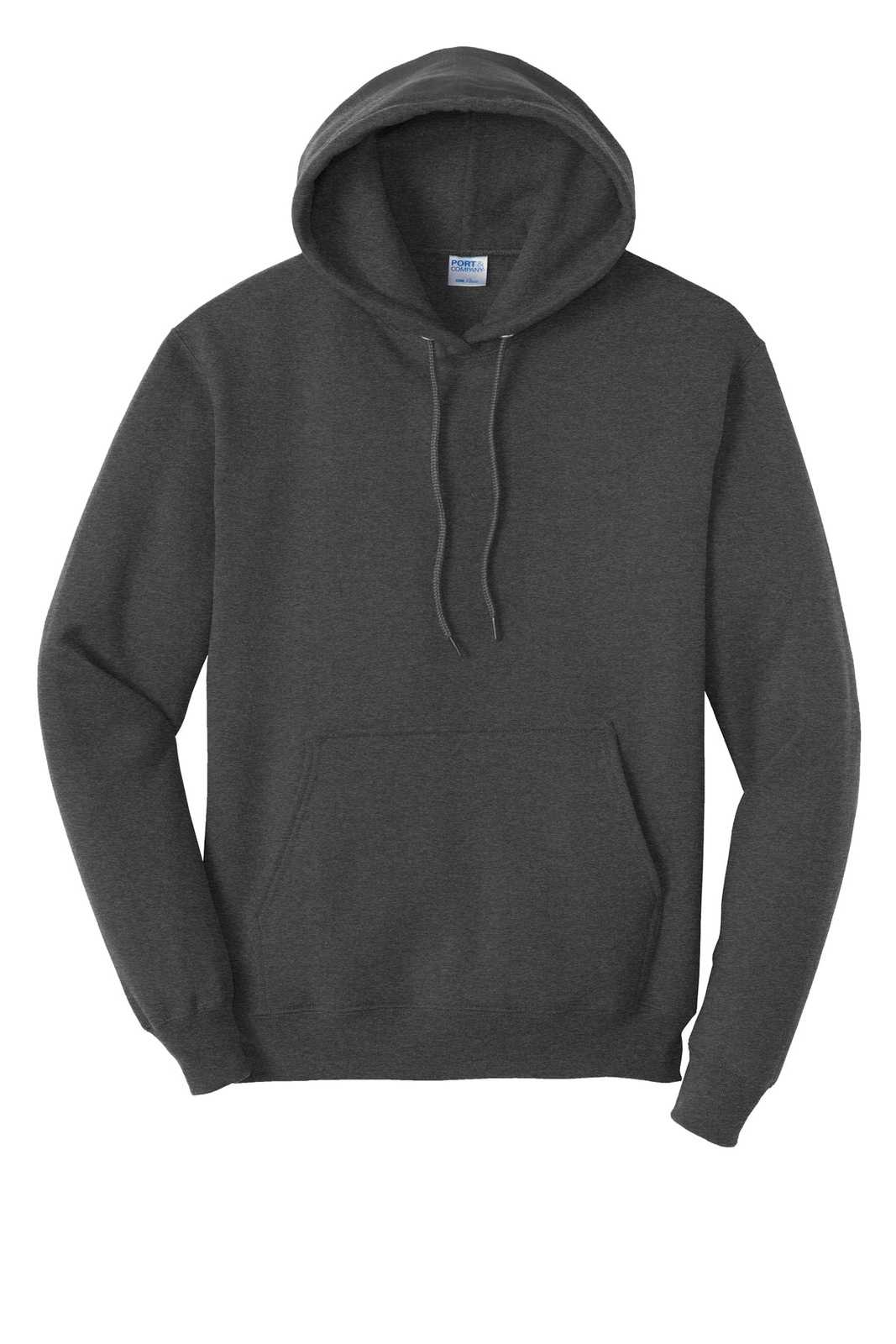 Port &amp; Company PC79H Fleece Pullover Hooded Sweatshirt - Dark Heather Gray - HIT a Double - 2