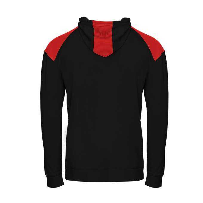 Badger Sport 2440 Breakout Performance Fleece Youth Hoodie - Black Red - HIT a Double - 3