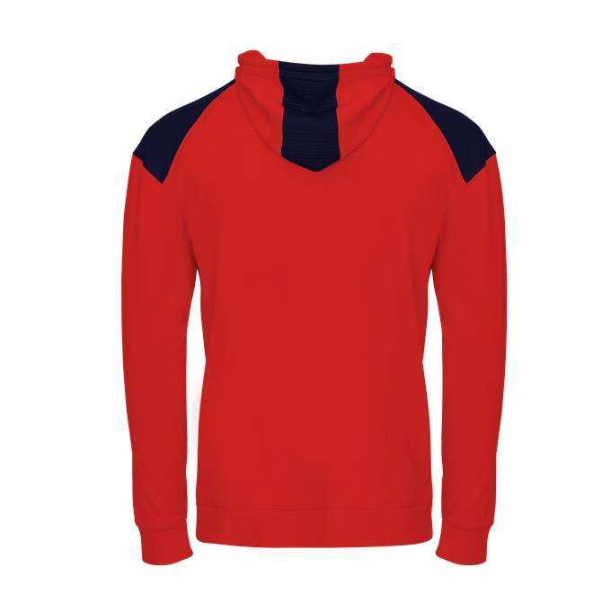 Badger Sport 2440 Breakout Performance Fleece Youth Hoodie - Red Navy - HIT a Double - 3