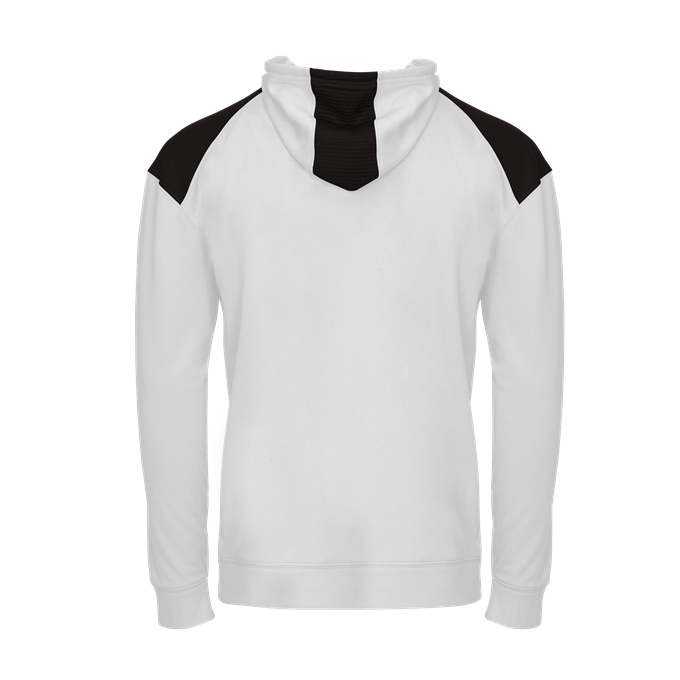 Badger Sport 2440 Breakout Performance Fleece Youth Hoodie - White Black - HIT a Double - 3
