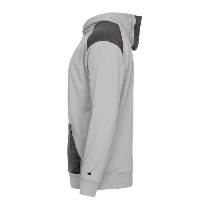 Badger Sport 2440 Breakout Performance Fleece Youth Hoodie - Silver Graphite - HIT a Double - 2