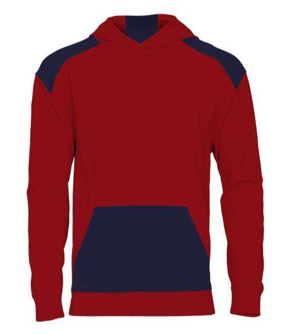 Badger Sport 2440 Breakout Performance Fleece Youth Hoodie - Red Navy - HIT a Double - 1